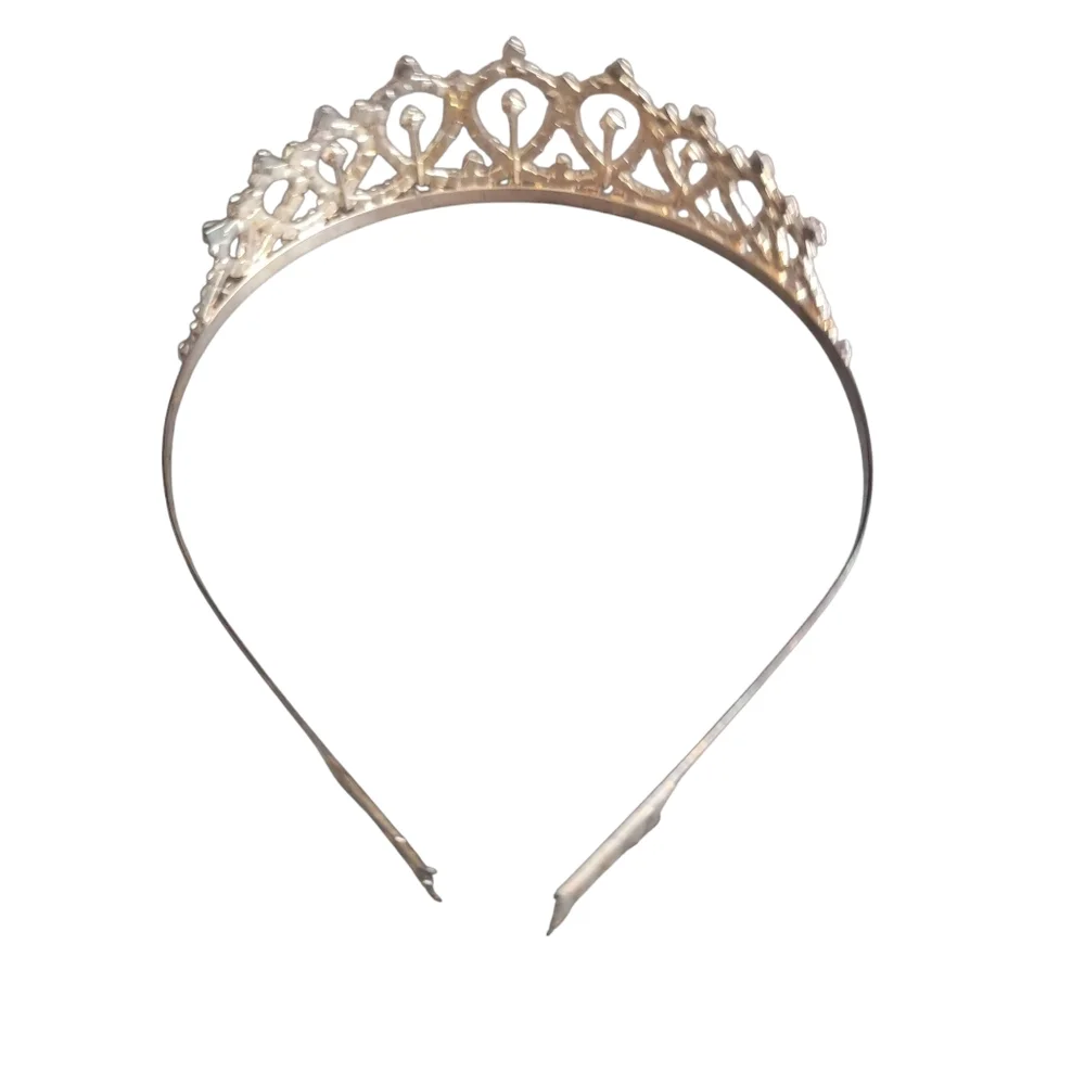 Gold Tiara with Crystal Accents - Picture 4 of 4